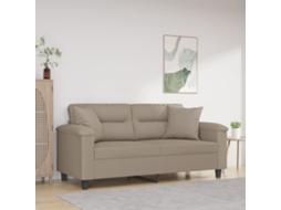 Sofá 2 Lugares HARLANV1 almofadas decorativas 140 cm microfibra cinza acastanhado