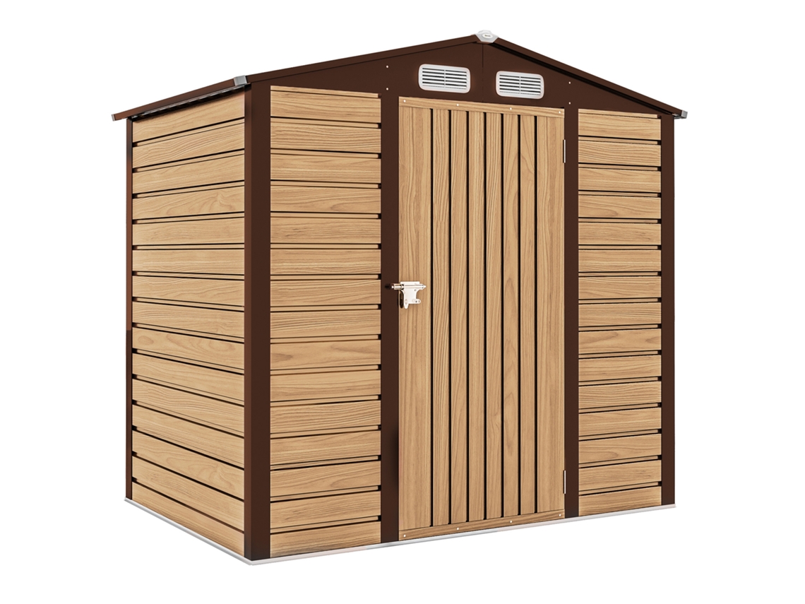 Casinha de Jardim com Prateleiras VERIDIA CUOM em Aço Galvanizado (245 X 117 X 161/180 Cm)