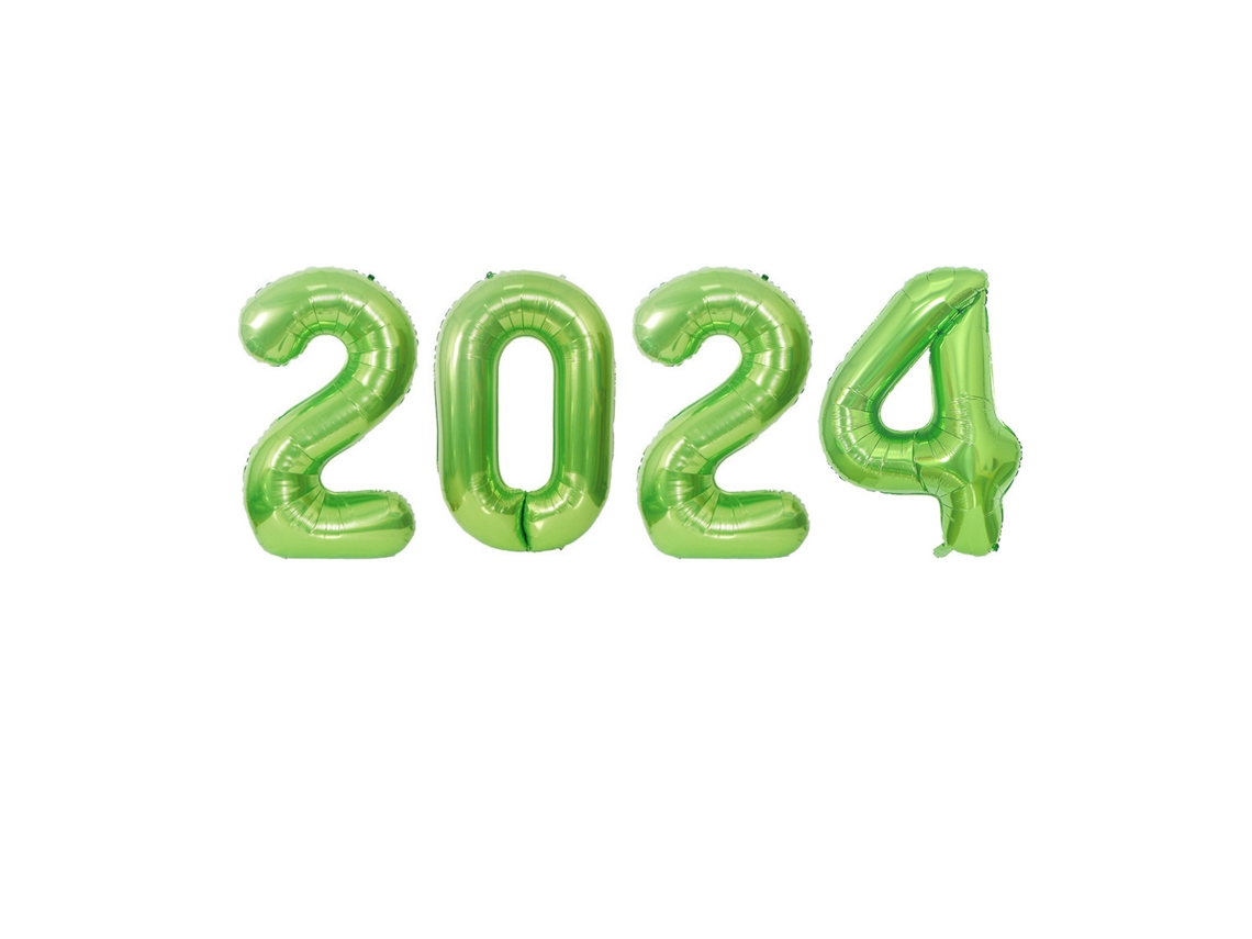 Balões De Folha Com Número Happy 2024 E Bandeirola De Ano Novo - Decoração De Festa Laxiscreed