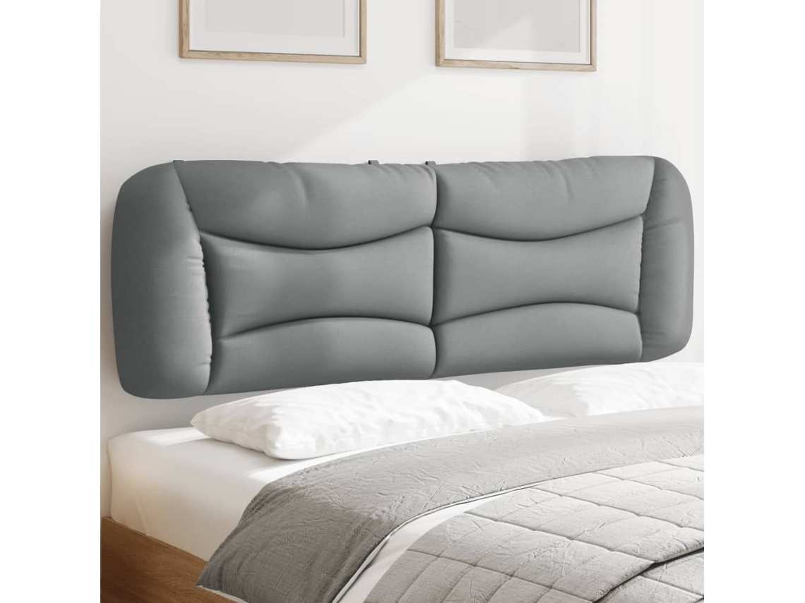 Vidaxl Almofadão De Cabeceira Hvar 160 Cm Tecido Cinzento-claro
