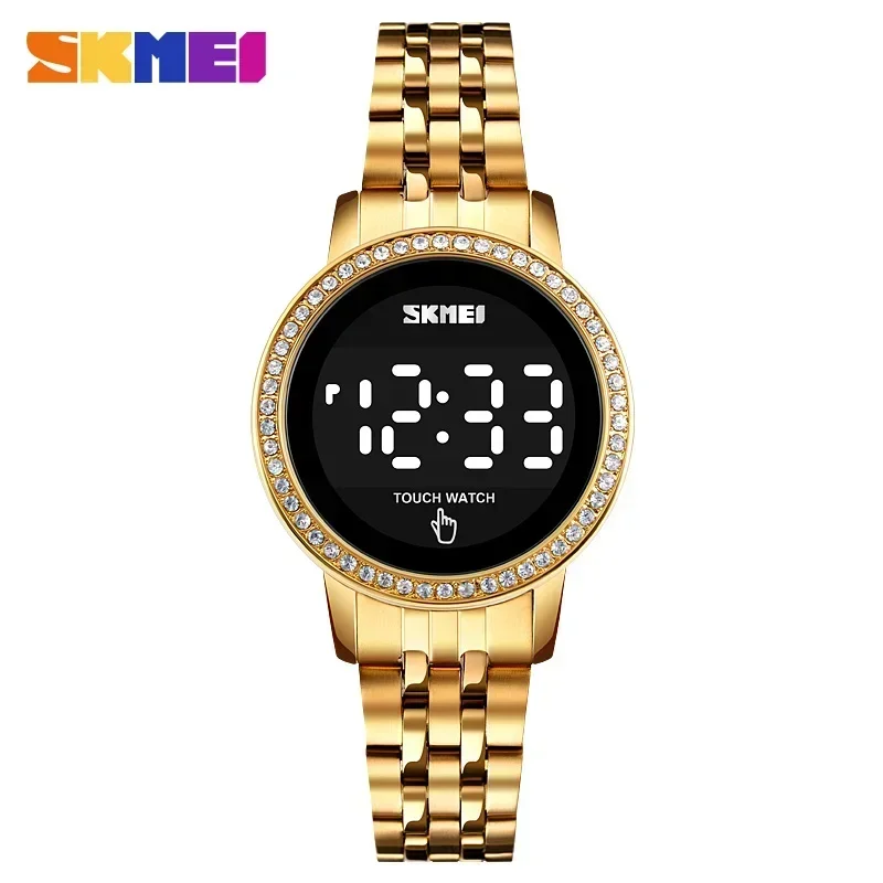 Relógio Feminino com Diamantes, À Prova D'água e com Visor Simples de Data e Hora. MDUG (dourado)