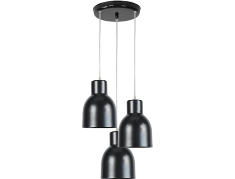 Candeeiro de Teto  Carlson 3 Lâmpadas (Preto - E27 - Máx. 40W - Metal)