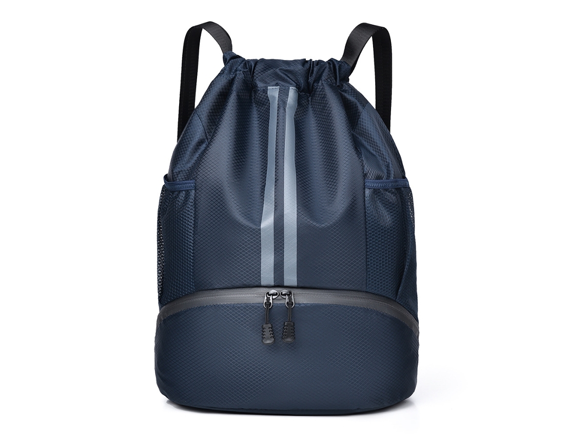 Mochila (azul-escura), Bolsa Para Basquete Com Compartimentos Para Itens Secos E Molhados, Bolsa Para Guardar Sapatos.