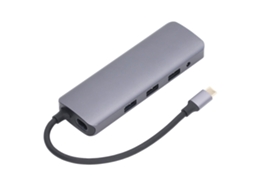Primerox estação de Docking 9 em 1 Hub Usb C Alumínio com Dual Monitores e Carregamento Pd100w