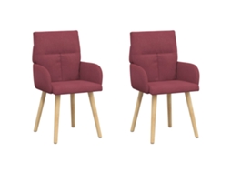 Conjunto 2 Móveis De Jantar Vidaxl Vermelho Tecido (60 X 56 X 96 Cm)