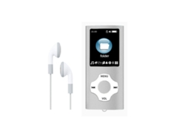 MP3/MP4 Player Player de Música Portátil 8GB Armazenamento Rádio FM Branco Slowmoose