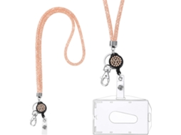 Cordão Para Colar De Cristal, Chaveiro Brilhante, Porta Crachá Transparente Com Aquaforge