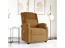 Vidaxl Poltrona De Massagens Veludo Castanho