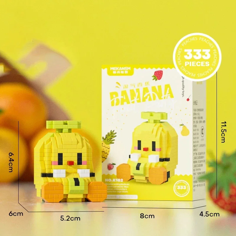 Blocos de Montar em Formato de Frutas, Mini Jogo de Quebra cabeça Faça Você Mesmo, Decoração para Casa MDUG