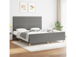 Vidaxl Estrutura De Cama Sem Colchão 180x200 Cm Tecido Cinzento-escuro