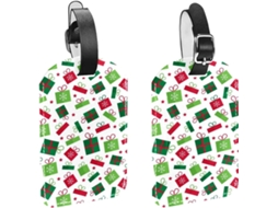 Conjunto De 2 Etiquetas Viagem Natalinas Bolsas, Malas, Sacolas E Bagagens Com Alça De Segurança
