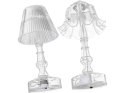 Conjunto De 2 Luminárias Noturnas Led Modernas E Transparentes Para Mesas Pequenas Com Design De Flo Gokoco