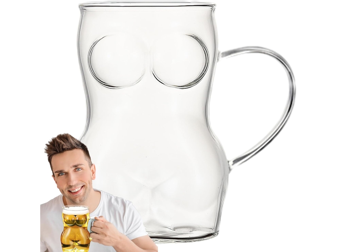Caneca De Cerveja Grande – Vidro Fosco, Portátil, Construção Robusta.