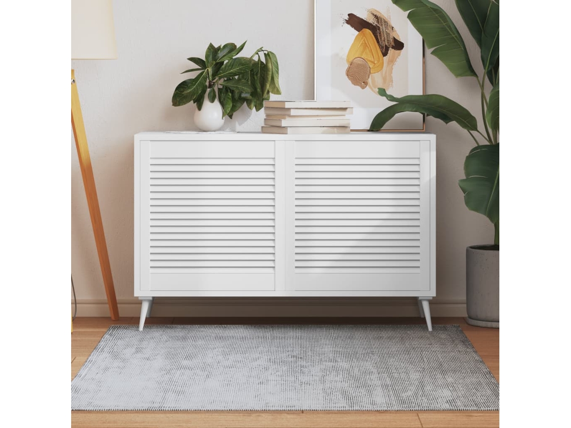 Vidaxl Portas De Armário 2 Pcs Design De Persiana Pinho Maciço Branco
