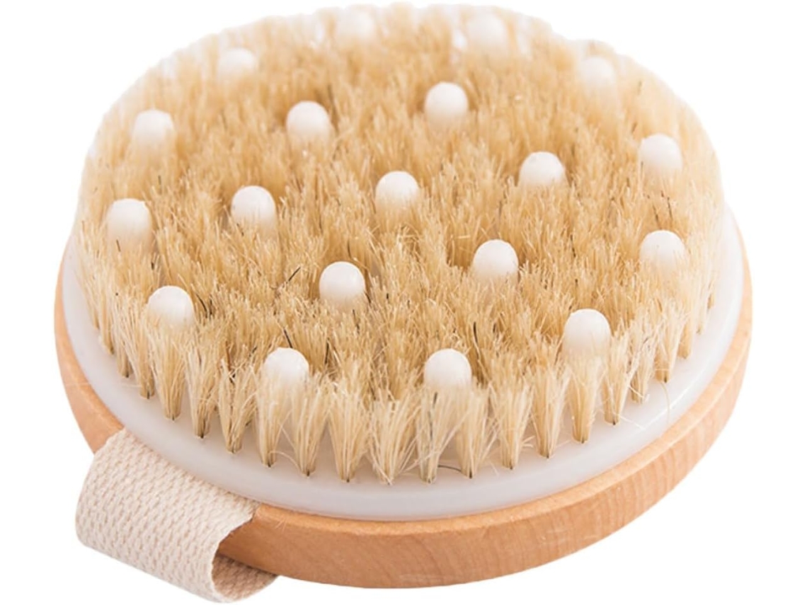 Escova De Banho Homoyoyo Madeira Sem Cabo, 11x11 Cm, Esfoliante E Massageadora Para Banho Uso Diário