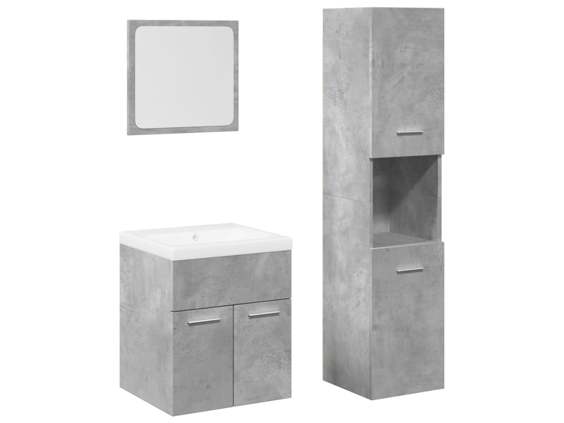 Bathroom Furniture Set, Bathroom Furniture Sets Vidaxl Cinzeto Madeira Processada (41 X 38.5 X 46 Cm)