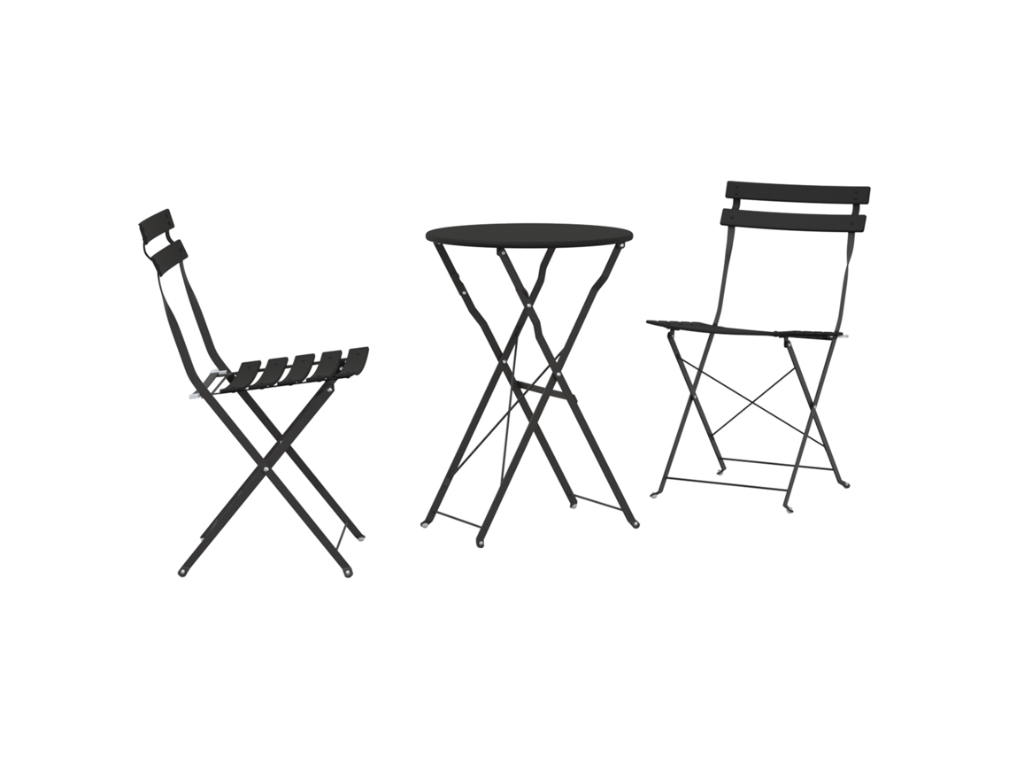 Conjunto 3 Conjunto De Móveis Para Exterior Vidaxl Antracite Aço (50 X 50 X 71 Cm)