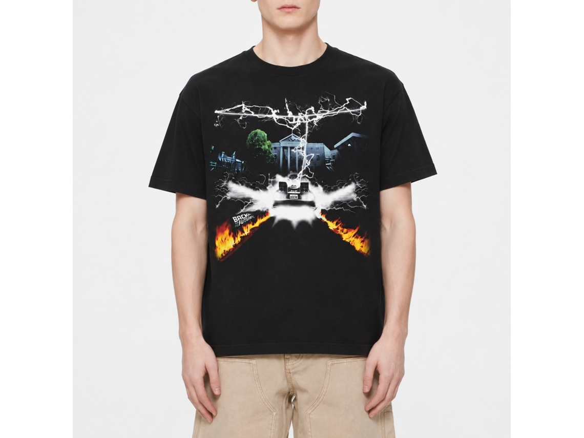 Rockinstone Back To The Future Movie Collage Black Adult T-shirt Size:xxl
