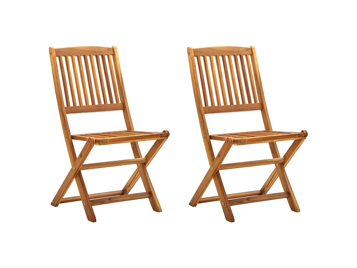 Conjunto 1 Cadeira Dobrável Vidaxl Marrom Madeira (50 X 88 X 44 Cm)