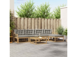 Vidaxl Conjunto De Sofás Para Exterior 6 Pcs Branco E Cinzento-claro