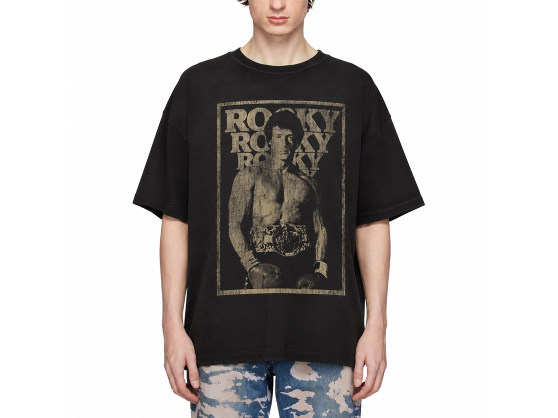 Rockinstone Rocky Movie Winning Black Adult Shirt Size:m