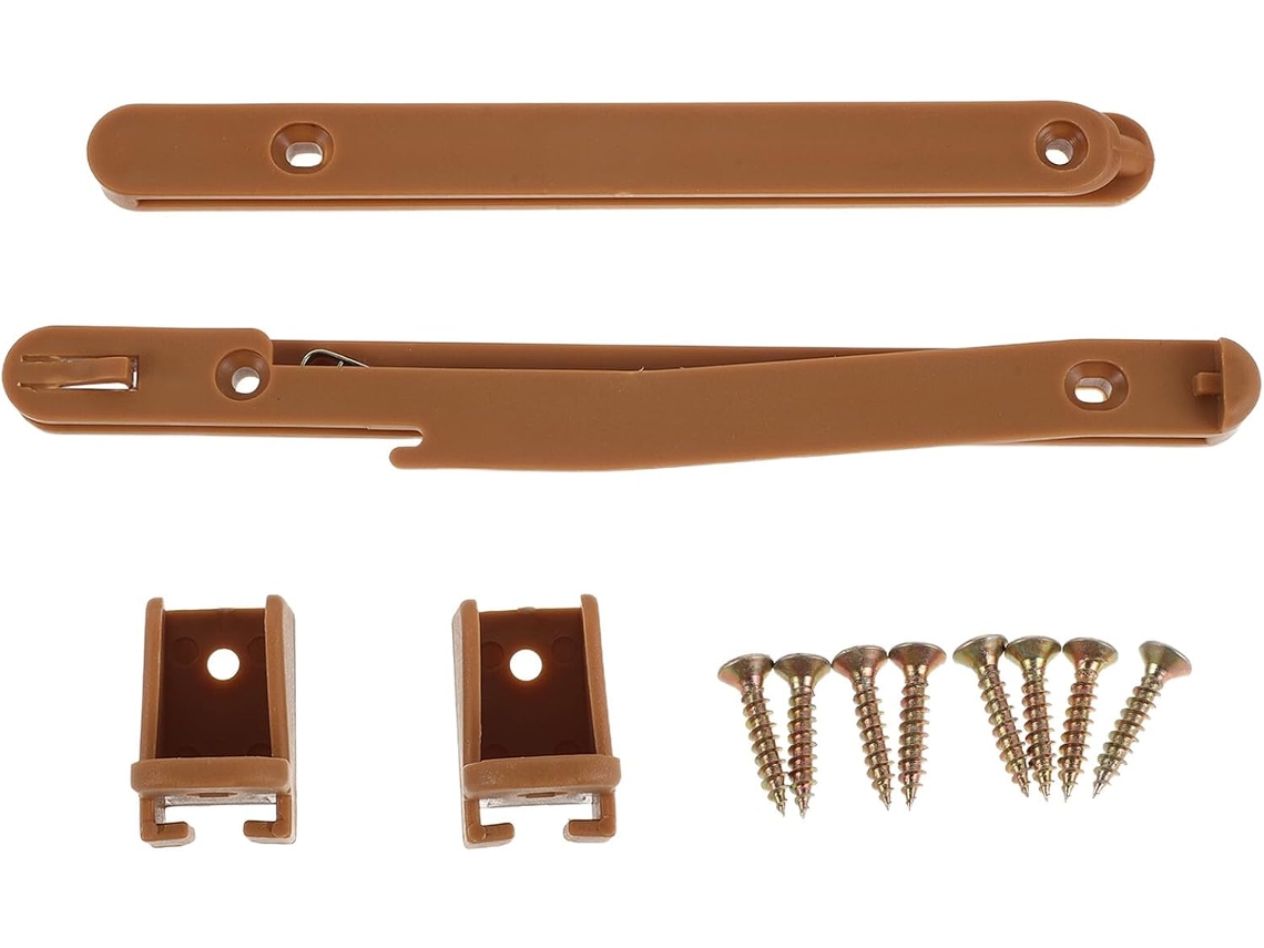 Kit De Elevação Ajustável Para Grade De Berço, Marrom Claro, Plástico Resistente, Parafusos,...