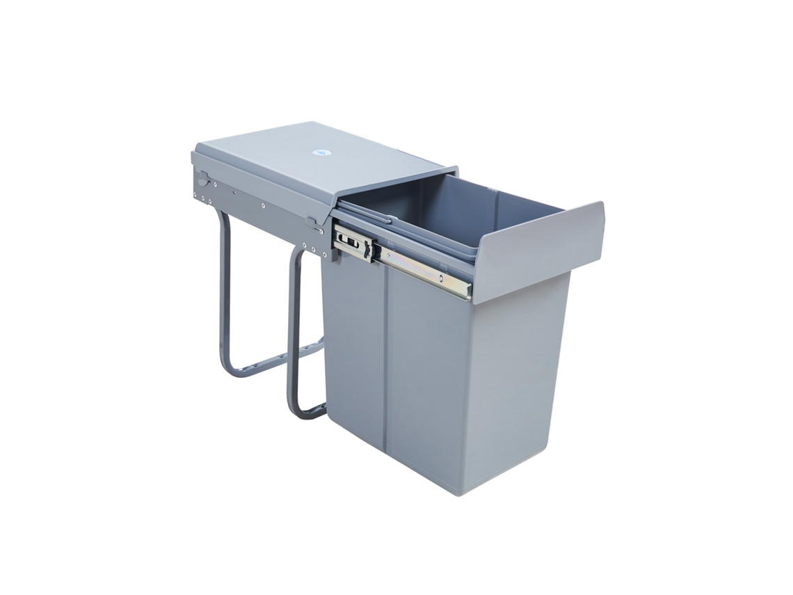 Caixote Do Lixo Embutido Froland 1x20l 34x26x42cm Cinzento [EN.CASA]
