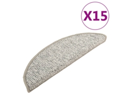 Tapete/carpete para Degraus 15 Pcs 56x17x3 Cm Cinzento claro MAISON EXCLUSIVE
