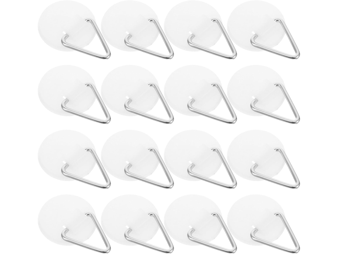 Ganchos Parede Redondos Adesivo Forte Pacote 50 Unidades Plástico Inoxidável Pratos Decoração Organização GOKOCO