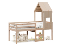 Cama Alta com Telhado MAISON EXCLUSIVE em Pinho Maciço Castanho 90x190 cm