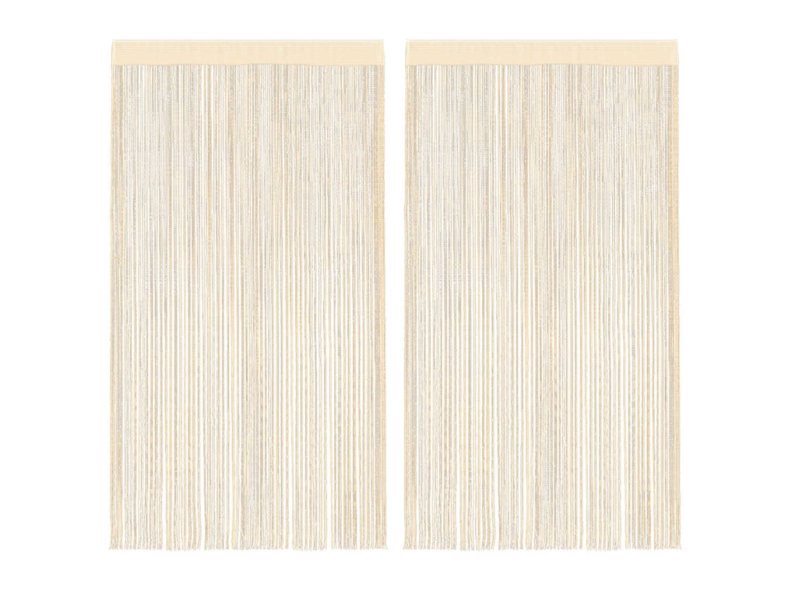 Vidaxl Cortinas De Fios 2 Pcs 100x250 Cm Creme