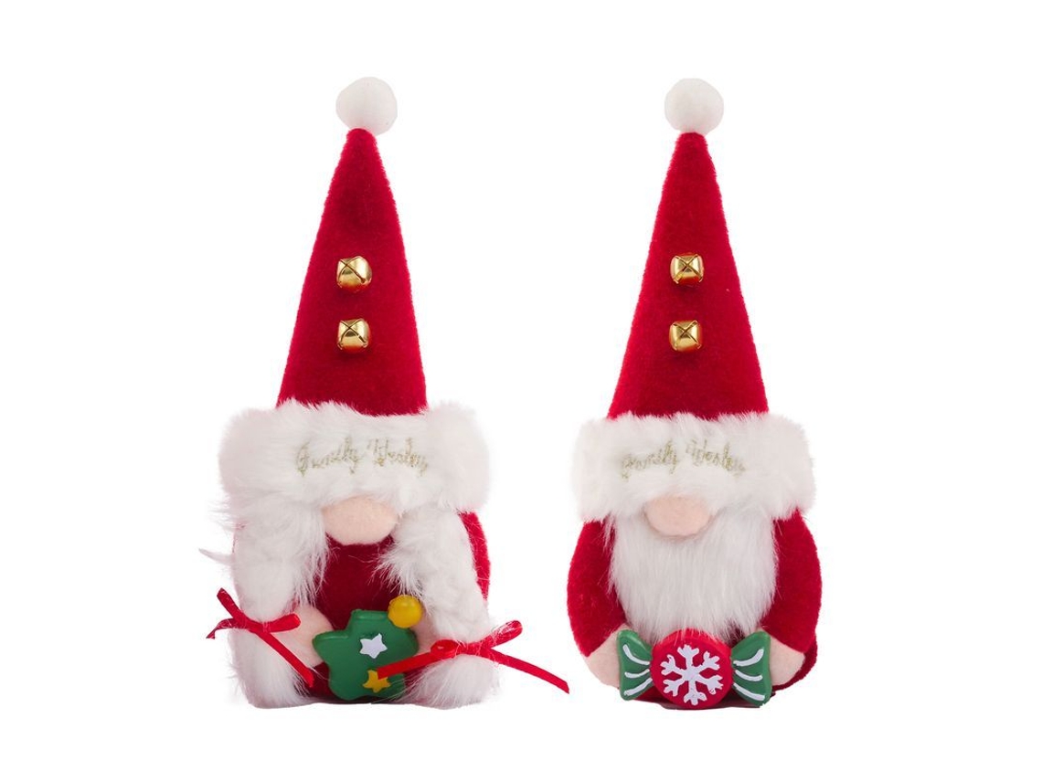 Bonecos de gnomos Nova Line Linjou, decorativos, casal, natal, pelúcia