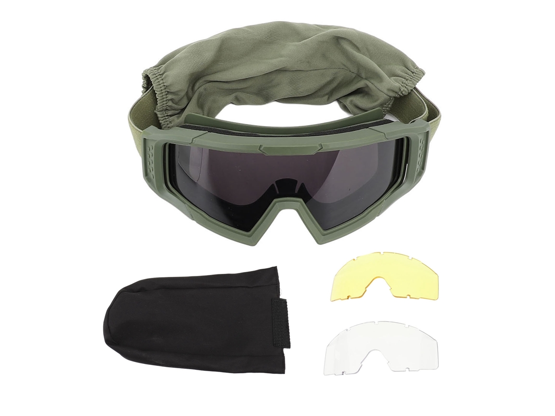 Óculos de Proteção com Lentes 3.8mm Resistentes a Impactos UV400 Ajustáveis para Moto e Esportes S/MARCA