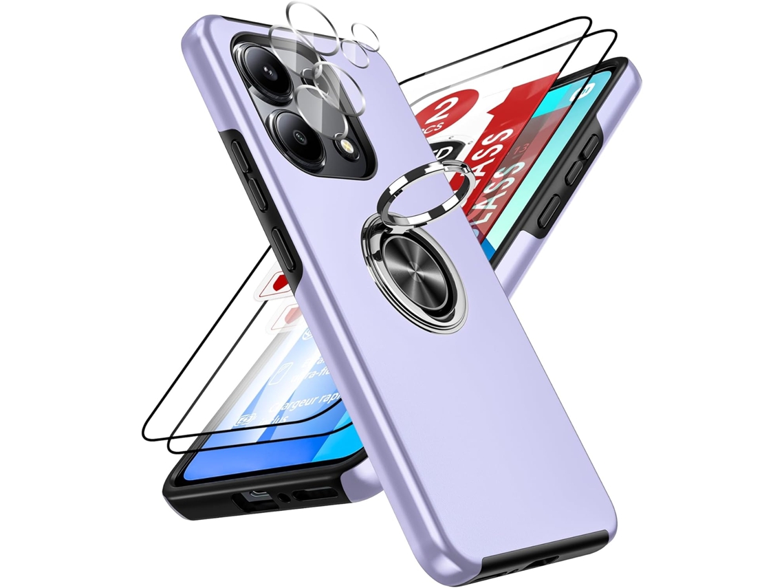 Capa Note Proteção Militar Integrado Invisível Para Xiaomi Redmi Note 13 4g Hongwe. Anti-choque Anti-riscos Roxo
