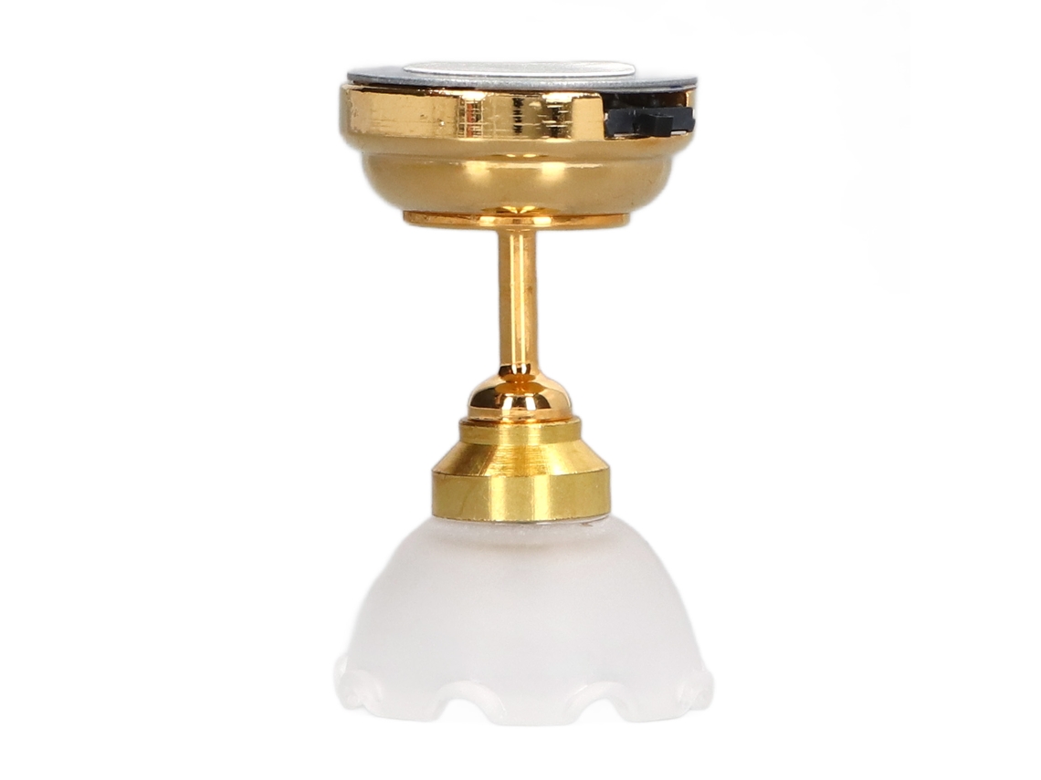 Luz De Cúpula Para Casinha De Boneca Em Forma De Flor Miniatura Escala 1/12 Luz Led Decoração