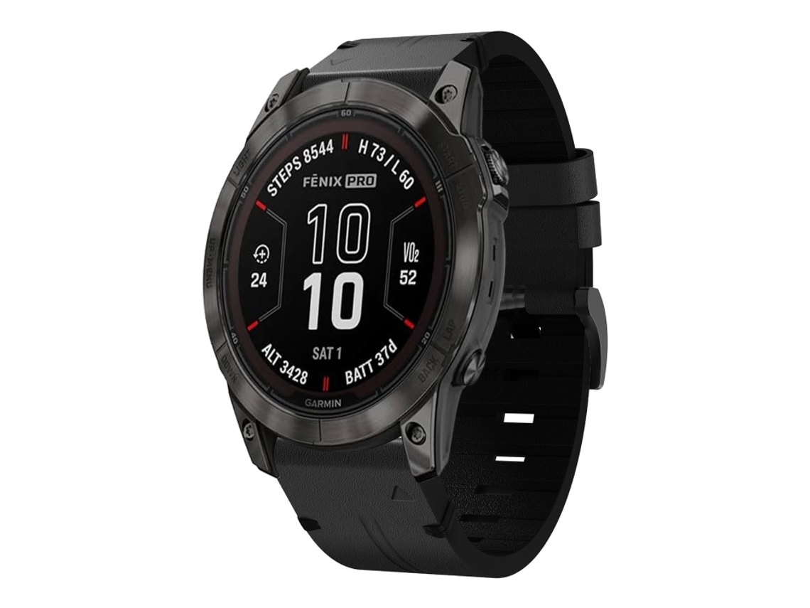 Bracelete para Garmin Fenix 7x Pro XIAOMOYU em Couro com Fivela de Aço (26mm) Preto
