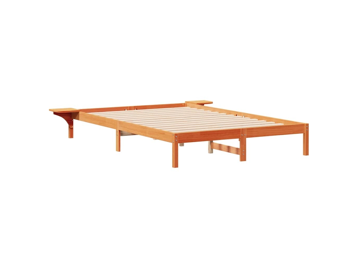 Cama com Mesas Laterais Marrom Cera 140 X 220 Cm MAISON EXCLUSIVE
