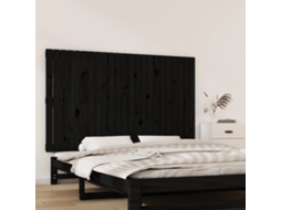 Vidaxl Cabeceira De Parede 147x3x90 Cm Madeira De Pinho Maciça Preto