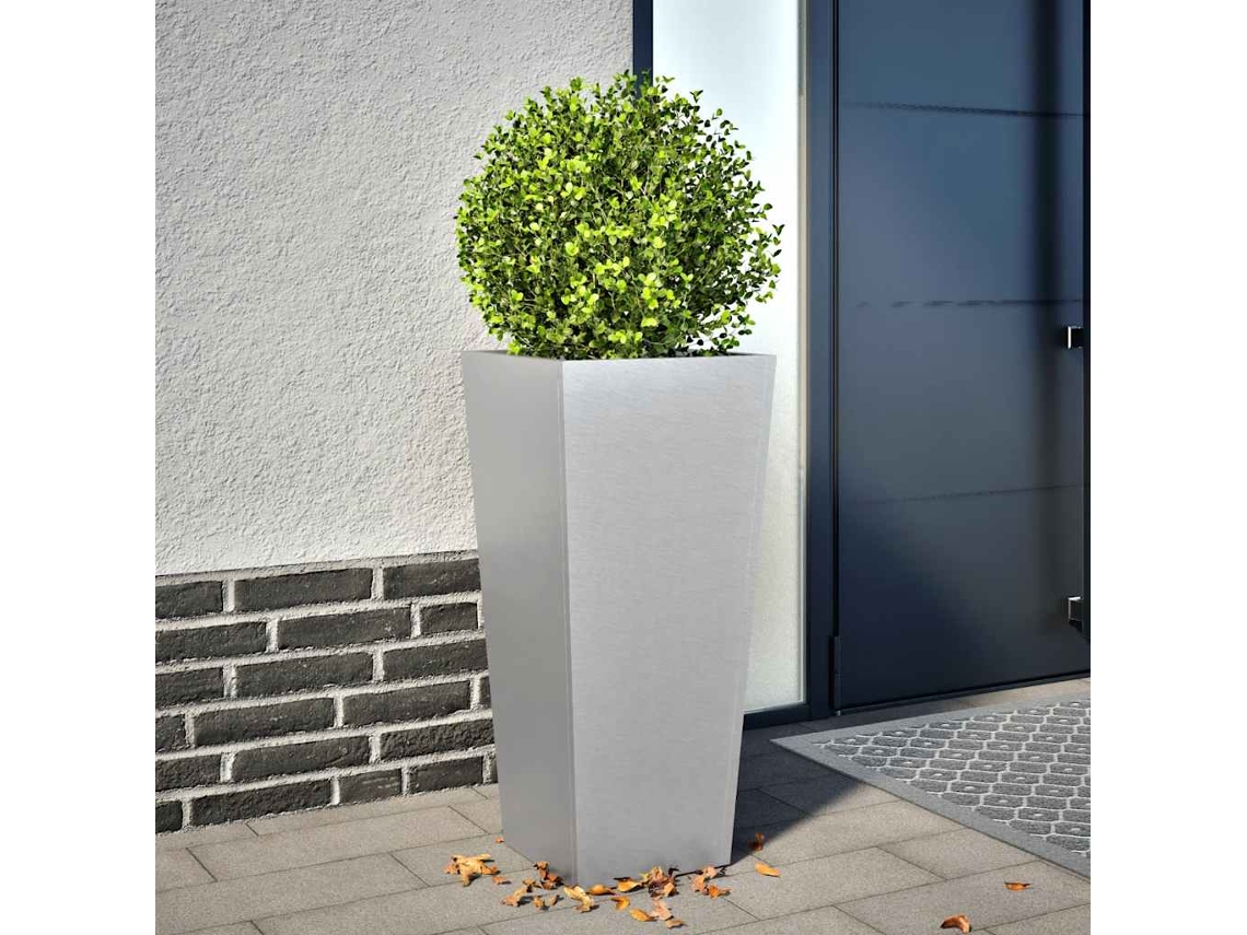 Vidaxl Vaso/floreira De Jardim 35x35x75 Cm Aço Galvanizado