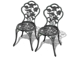 Vidaxl Cadeiras De Bistrô 2 Pcs Alumínio Fundido Verde