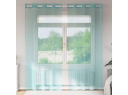Vidaxl Cortinas De Voile Com Ilhós 2 Pcs Turquesa