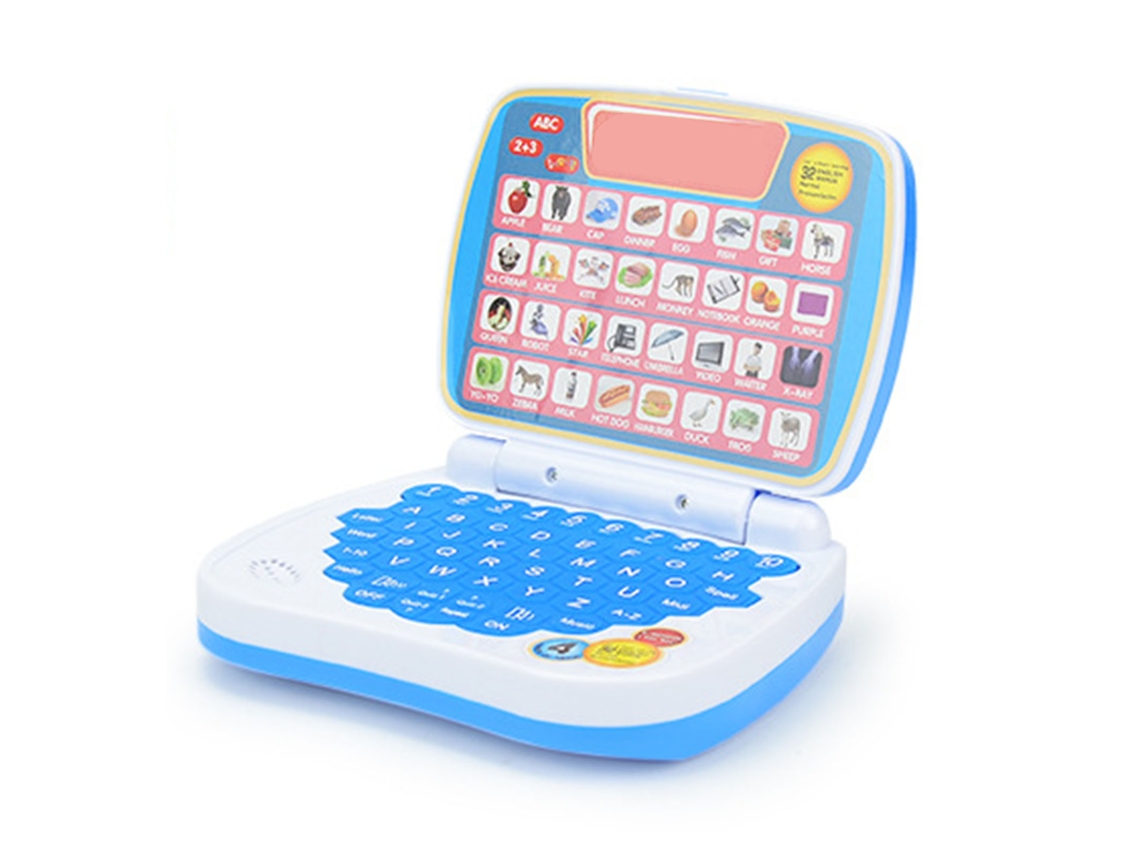 Mali brinquedo Notebook Infantil Educativo Inteligente Aprendizagem Letras Números Formas Azul