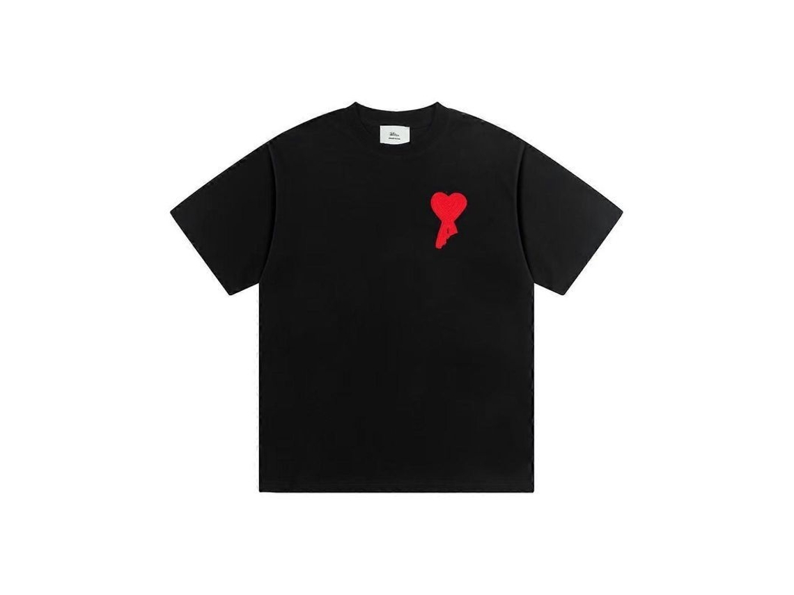 2026 camiseta de Verão de Algodão Ami Kms Love Manga Curta Casual Solta Unissex Marca Fashion