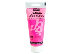 Tinta Acrílica PÉBÉO (Fluorescente - Rosa - 100ml)