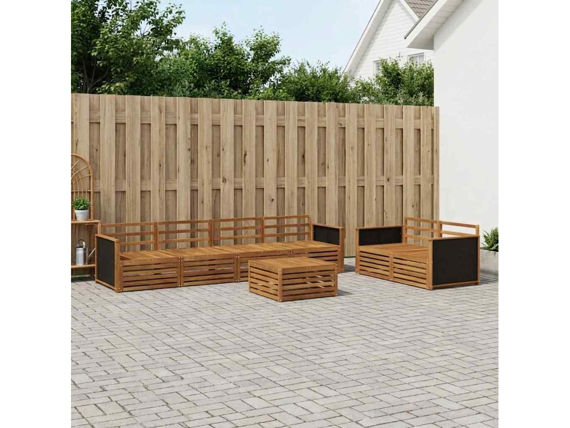 Vidaxl Conjunto De Sofás Para Exterior 7 Unid. Natural