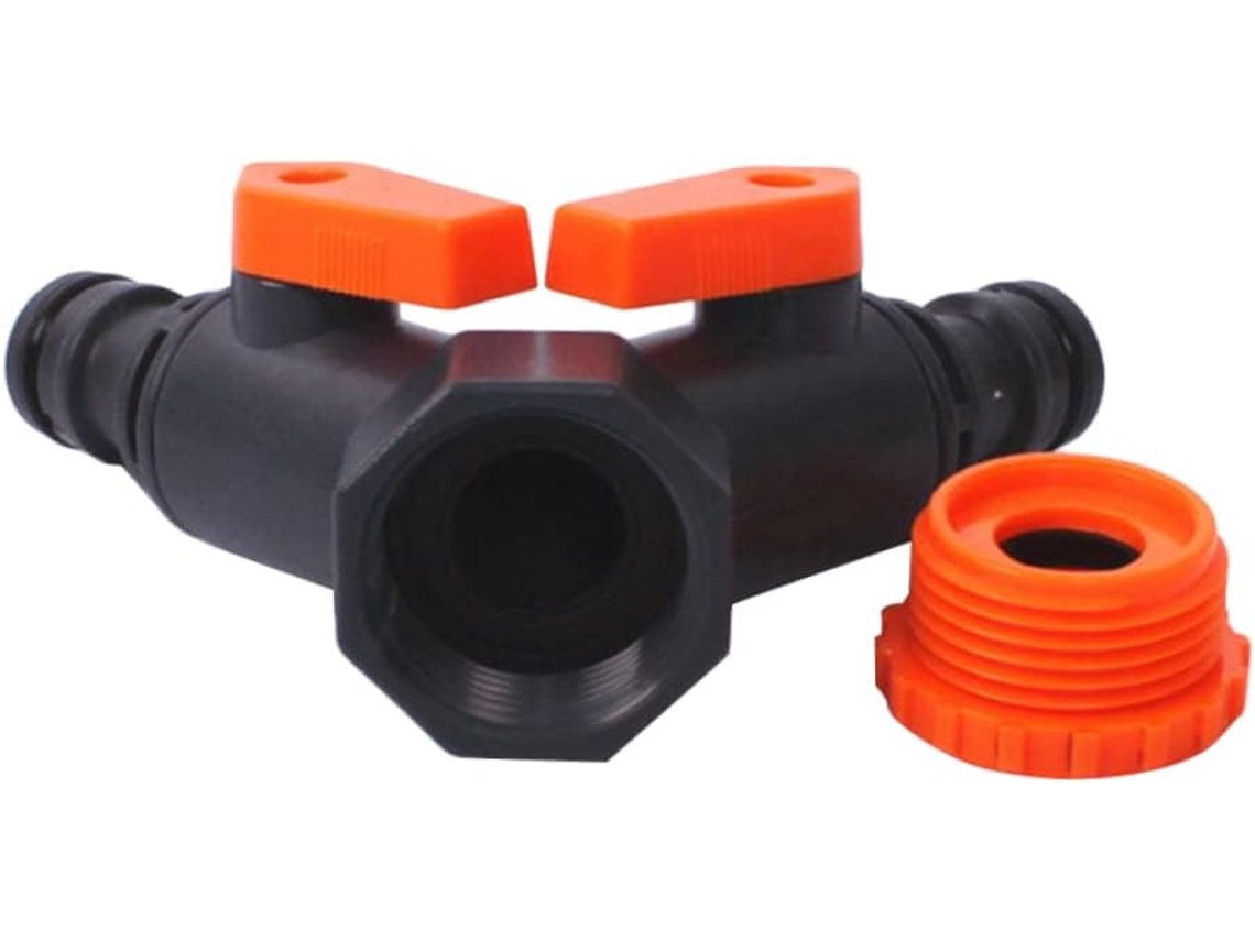 Divisor De Mangueira De 2 Vias Com Rosca Padrão Para Mangueira De Plástico