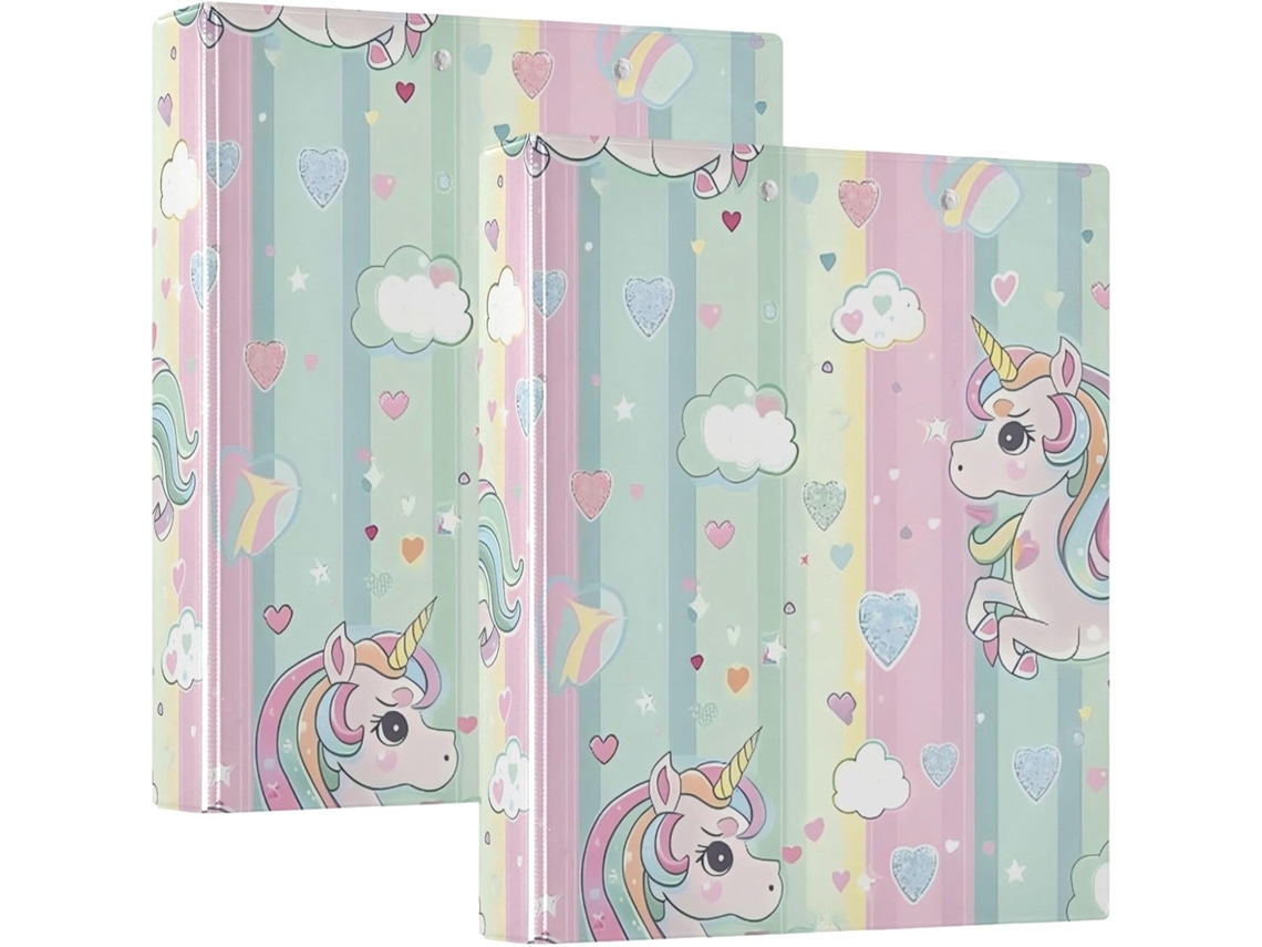Fofo E Com Animated Design Style School Paste 3 Brincos de Argola Unicórnio Rosa, 8cm com Camada de Bolsa, Pacote com 1 (2 unidades)