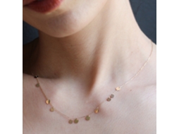 Colar de Sorridente em Prata Pura 925, em Lâminas Redondas Lisas e Minimalista, com um Toque Divertido e Adorável MDUG (prata Branco)