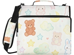 Organizador de macarrão com 3 argolas de 8 cm, zíper resistente e de alta qualidade, grande capacidade, ideal para escola e escritório.