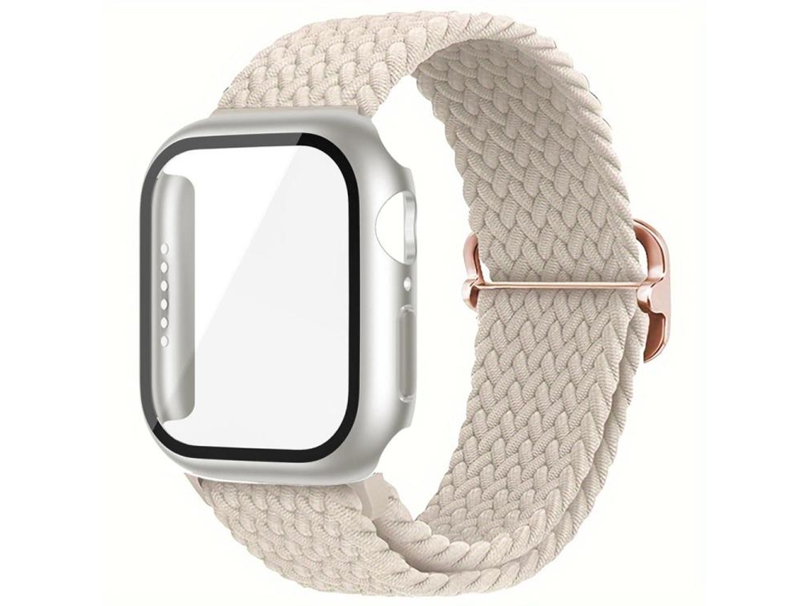 Pulseira de Nylon com Fivela de Escada e Capa Fosco Halinuia para Apple Watch Series 40 Mm , Starlight